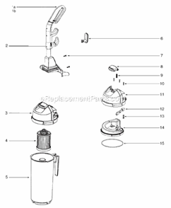 Page C Diagram and Parts List for SC5845A-2  Sanitaire Upright Vacuum