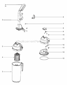 Page C Diagram and Parts List for SC5845A  Sanitaire Upright Vacuum