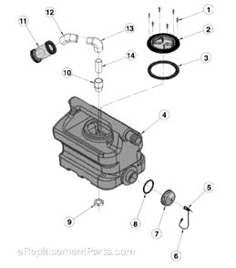 Part Location Diagram of H235 Sanitaire Float Cage
