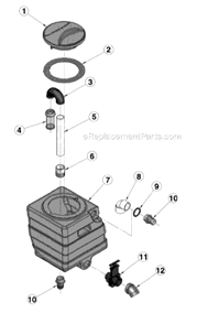 Page E Diagram and Parts List for SC6080A  Sanitaire Carpet Cleaner