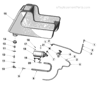 Page E Diagram and Parts List for SC6090A  Sanitaire Carpet Cleaner