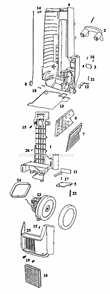 Page C Diagram and Parts List for SC6484AT  Sanitaire Upright Vacuum