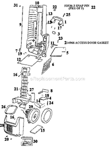 Page C Diagram and Parts List for SC6484DT  Sanitaire Upright Vacuum