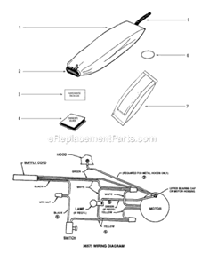 Page A Diagram and Parts List for SC678A-1  Sanitaire Upright Vacuum