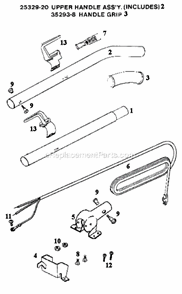 Page C Diagram and Parts List for SC684E  Sanitaire Upright Vacuum