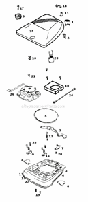 Page B Diagram and Parts List for SC684F-2  Sanitaire Upright Vacuum