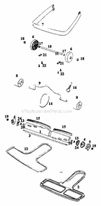 Page C Diagram and Parts List for SC684F-3  Sanitaire Upright Vacuum
