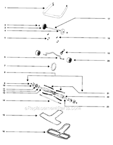 Page C Diagram and Parts List for SC688A-1  Sanitaire Upright Vacuum