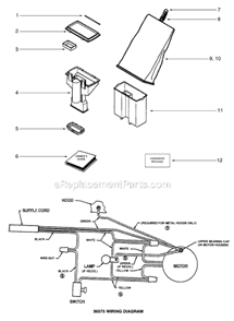Page B Diagram and Parts List for SC689A-2  Sanitaire Upright Vacuum