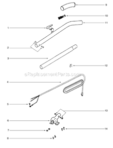 Part Location Diagram of 25329-16SV Sanitaire Handle Assembly