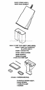 Part Location Diagram of 60122-2 Sanitaire Dirt Cup Assembly