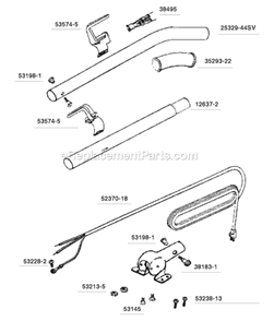 Page D Diagram and Parts List for SC695A  Sanitaire Upright Vacuum