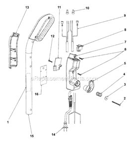 Page D Diagram and Parts List for SC881A-1  Sanitaire Upright Vacuum