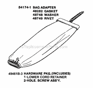 Page A Diagram and Parts List for SC881A  Sanitaire Upright Vacuum