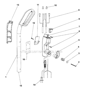 Part Location Diagram of 76767 Sanitaire Upper Cord Assembly