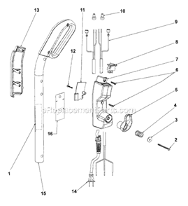 Page D Diagram and Parts List for SC883A-1  Sanitaire Upright Vacuum