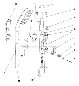 Page D Diagram and Parts List for SC883A  Sanitaire Upright Vacuum