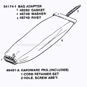 Page E Diagram and Parts List for SC886D  Sanitaire Upright Vacuum