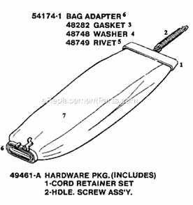 Page A Diagram and Parts List for SC886E  Sanitaire Upright Vacuum