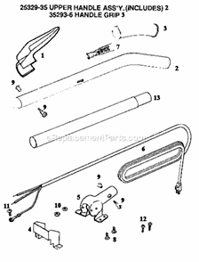 Page D Diagram and Parts List for SC887A  Sanitaire Upright Vacuum