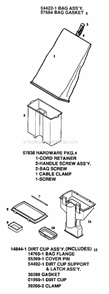 Page E Diagram and Parts List for SC887A  Sanitaire Upright Vacuum