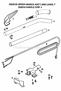 Page D Diagram and Parts List for SC887B  Sanitaire Upright Vacuum