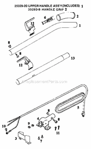 Page C Diagram and Parts List for SC888E  Sanitaire Upright Vacuum