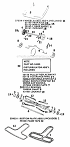 Page C Diagram and Parts List for SC888F  Sanitaire Upright Vacuum