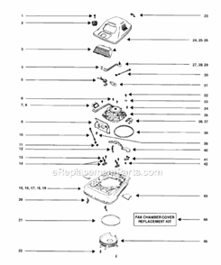 Page B Diagram and Parts List for SC888G-1  Sanitaire Upright Vacuum