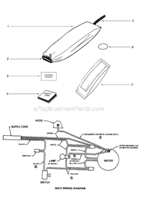 Page A Diagram and Parts List for SC888H-1  Sanitaire Upright Vacuum