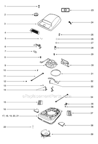 Page B Diagram and Parts List for SC888H-1  Sanitaire Upright Vacuum