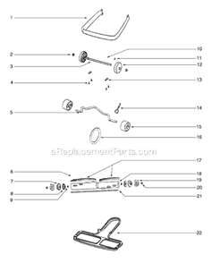 Page E Diagram and Parts List for SC888H-1  Sanitaire Upright Vacuum