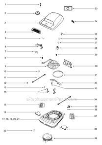 Page B Diagram and Parts List for SC888H  Sanitaire Upright Vacuum