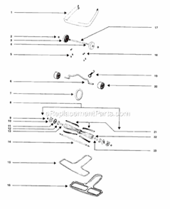 Page C Diagram and Parts List for SC888J-1  Sanitaire Upright Vacuum
