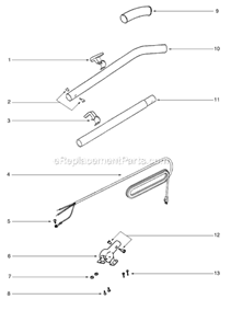 Page D Diagram and Parts List for SC888J  Sanitaire Upright Vacuum