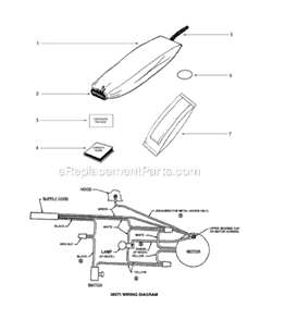 Page A Diagram and Parts List for SC888K  Sanitaire Upright Vacuum