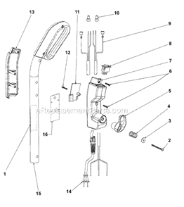 Page D Diagram and Parts List for SC889A  Sanitaire Upright Vacuum