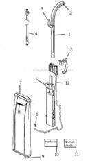 Page A Diagram and Parts List for SC9050A-1  Sanitaire Upright Vacuum