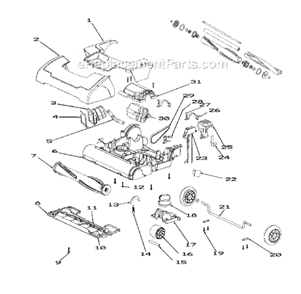 Page A Diagram and Parts List for SC9150A  Sanitaire Upright Vacuum