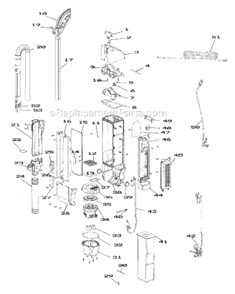 Page A Diagram and Parts List for SC9150B  Sanitaire Upright Vacuum