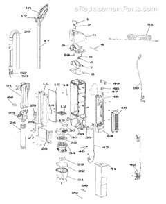Page B Diagram and Parts List for SC9180A  Sanitaire Upright Vacuum