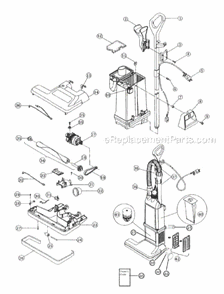 Page A Diagram and Parts List for SP6610A  Sanitaire Upright Vacuum