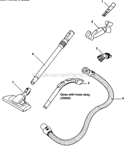 Page A Diagram and Parts List for SP6950A  Sanitaire Canister Vacuum