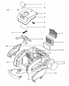 Page B Diagram and Parts List for SP6952AC  Sanitaire Canister Vacuum