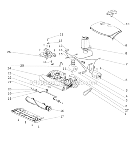 Page C Diagram and Parts List for SP7025A  Sanitaire Canister Vacuum