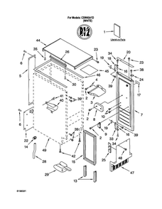 Cabinet Liner/Door Diagram and Parts List for CSW45A1D  Scotsman-Residential Ice Maker
