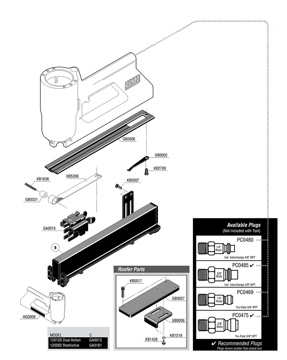 Diagram 1 Diagram and Parts List for MW 120002 Senco Nailer