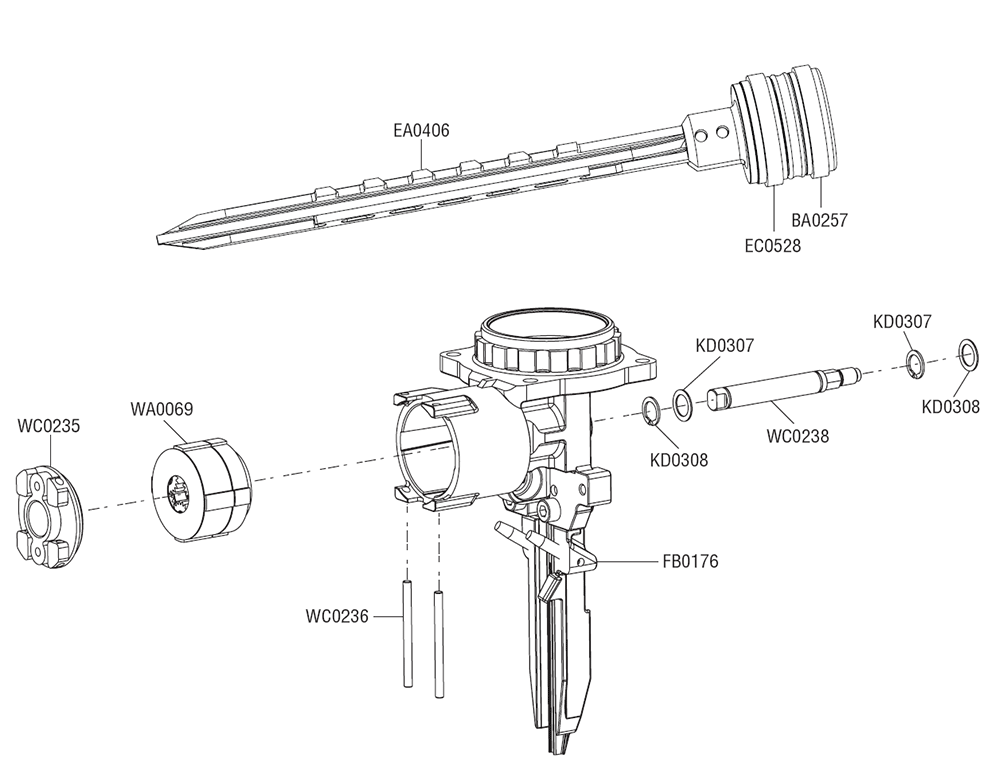 Fig-4 Diagram and Parts List for F-15XP 10L0001N Senco Nailer