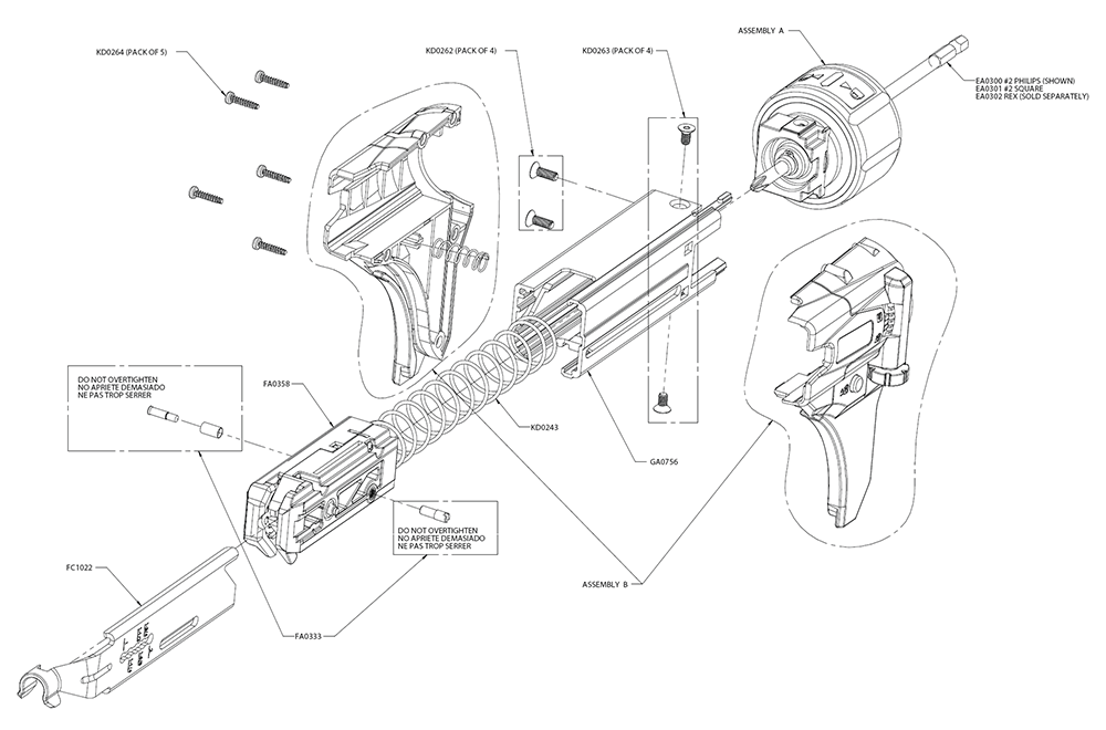 Fig-0 Diagram and Parts List for DS230-D2 9Z0012N Senco Screwdriver