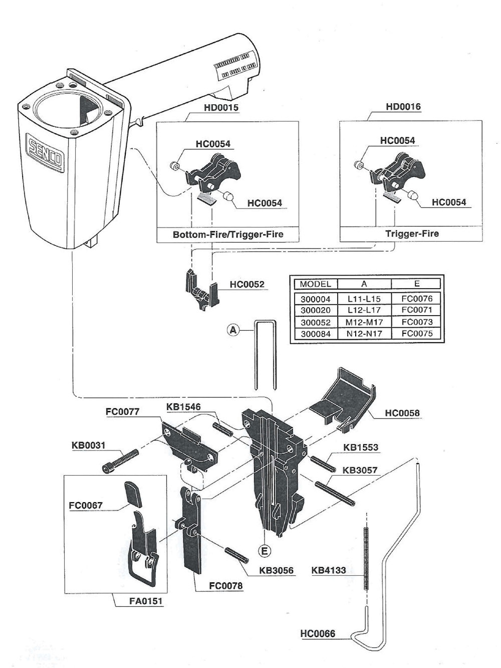 Diagram 1 Diagram and Parts List for SKS18 300052N Senco Nailer